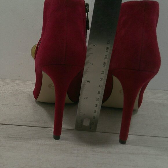 Michael - Michael Kors Sexy Red Stiletto Peep Toe Heels Size 10 M | 40 M - Picture 13 of 15